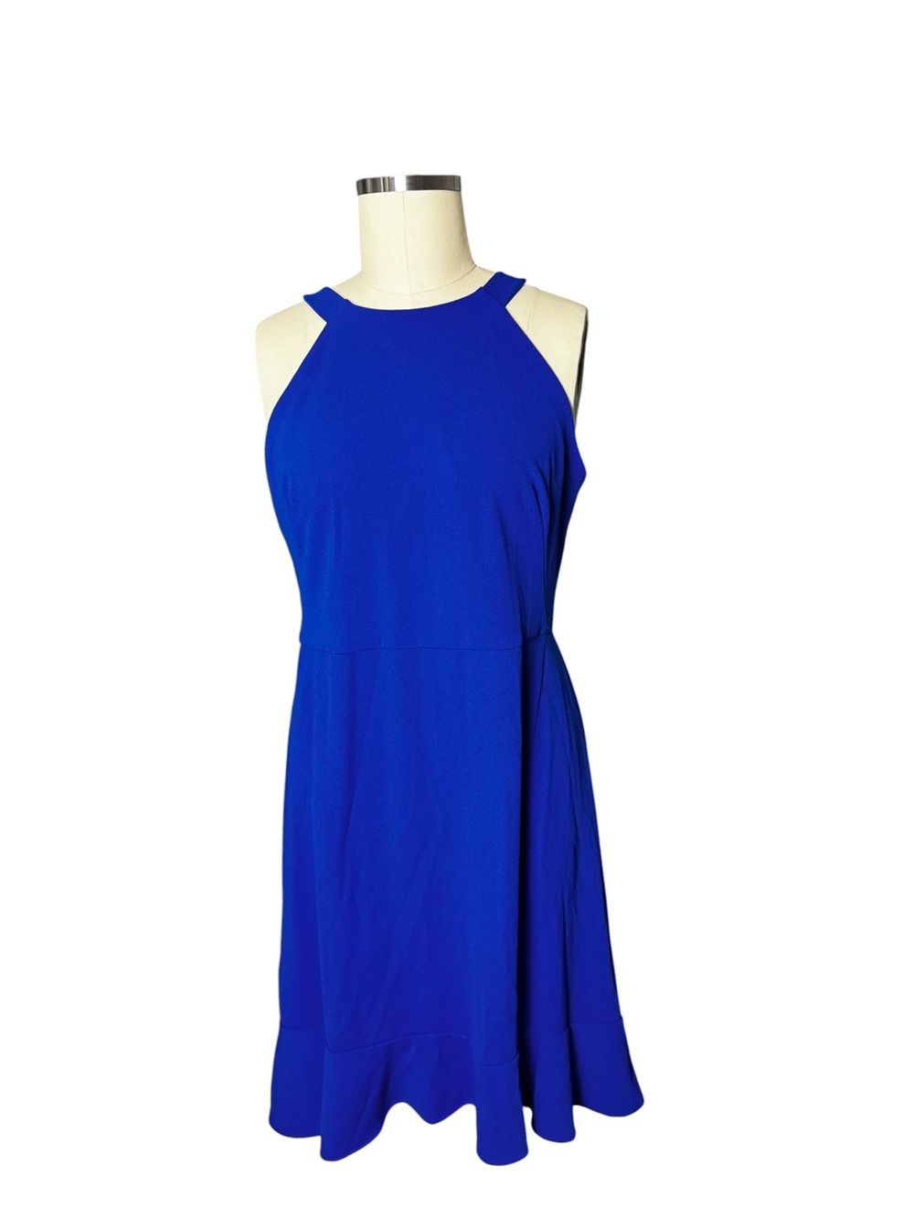 Bold Blue Halter Mini Dress